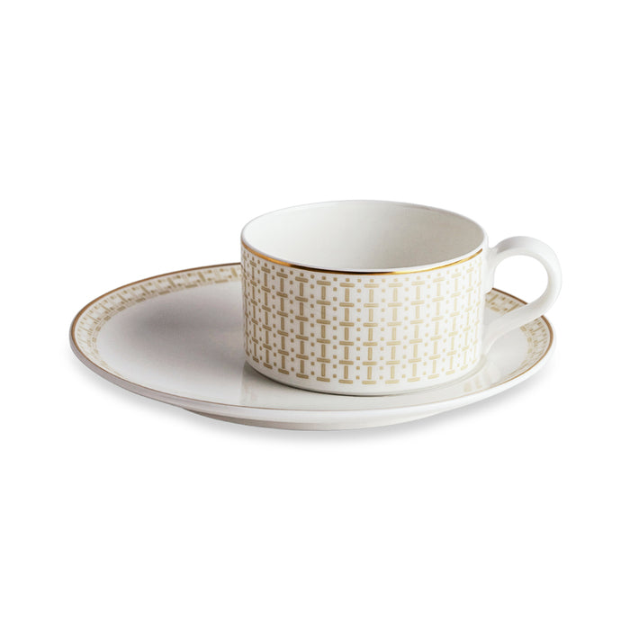 Geo Rose Beige & Gold Coffee/Tea Cup Saucer 18.5 cm