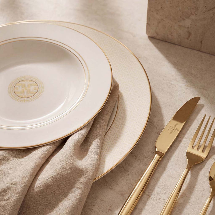 Geo Rose Beige & Gold Deep/Soup Plate 24.5 cm