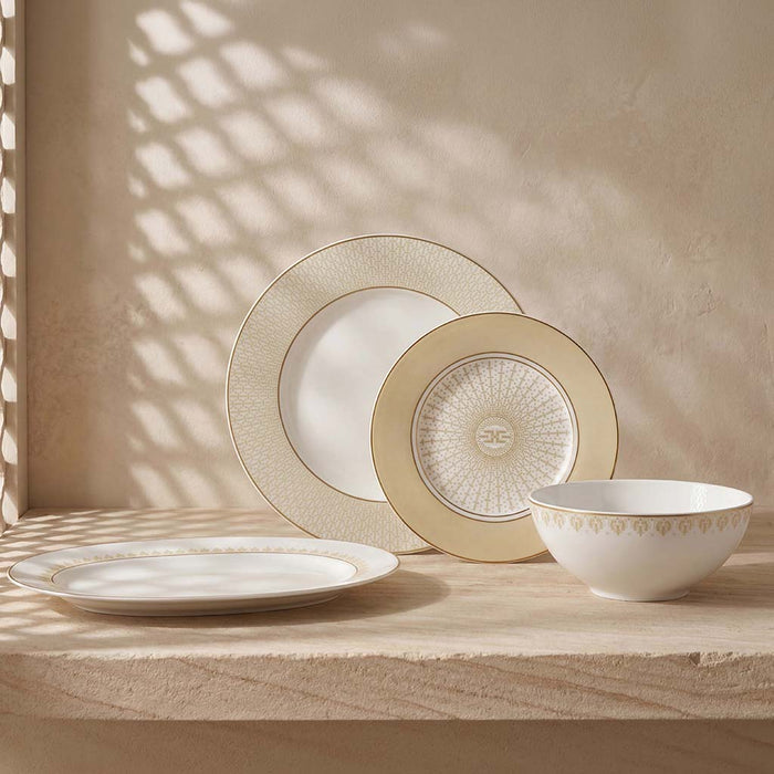 Geo Rose Beige & Gold Dinner Plate 28 cm