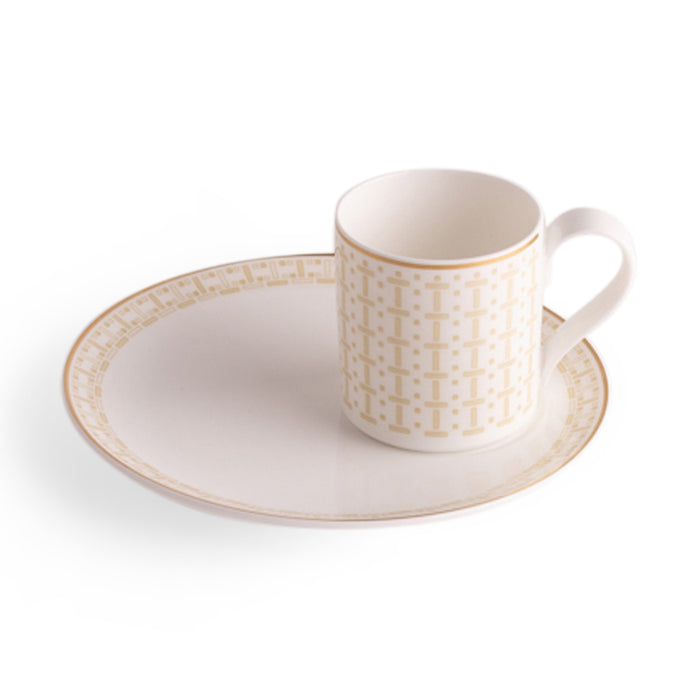 Geo Rose Beige & Gold Espresso Cup 0.08 L
