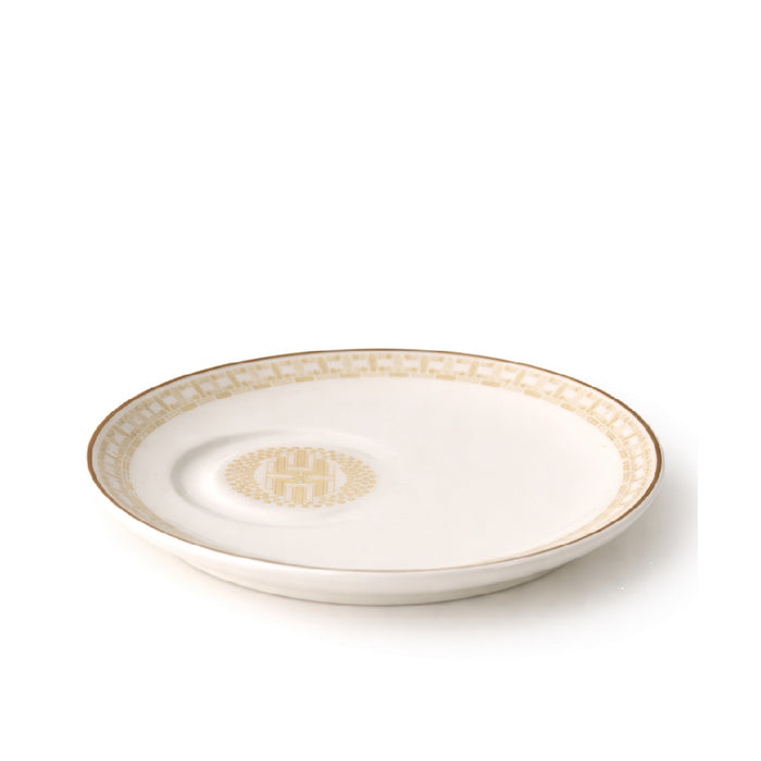 Geo Rose Beige & Gold Espresso Cup Saucer 14.5 cm