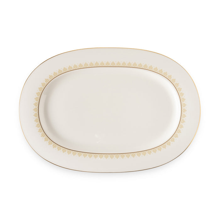Geo Rose Beige & Gold Oval Platter 34 cm