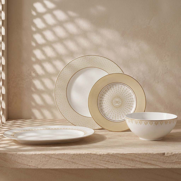 Geo Rose Beige & Gold Oval Platter 34 cm