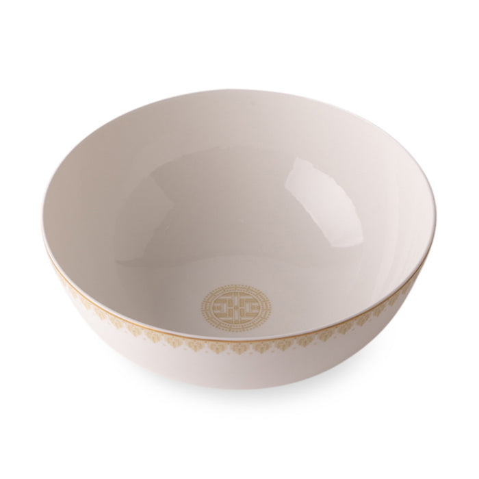 Geo Rose Beige & Gold Salad Bowl 2.27 L