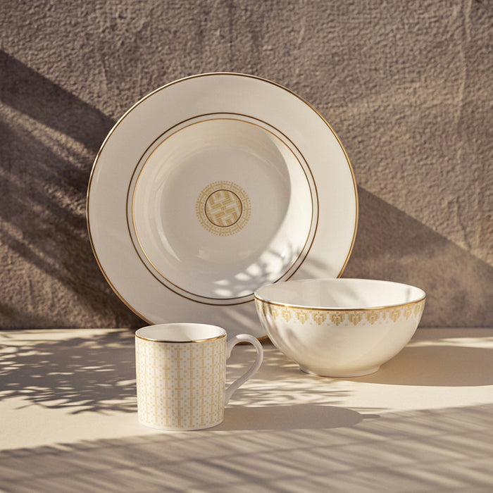 Geo Rose Beige & Gold Salad Bowl 2.27 L