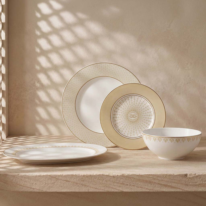 Geo Rose Beige & Gold Salad Bowl 2.27 L