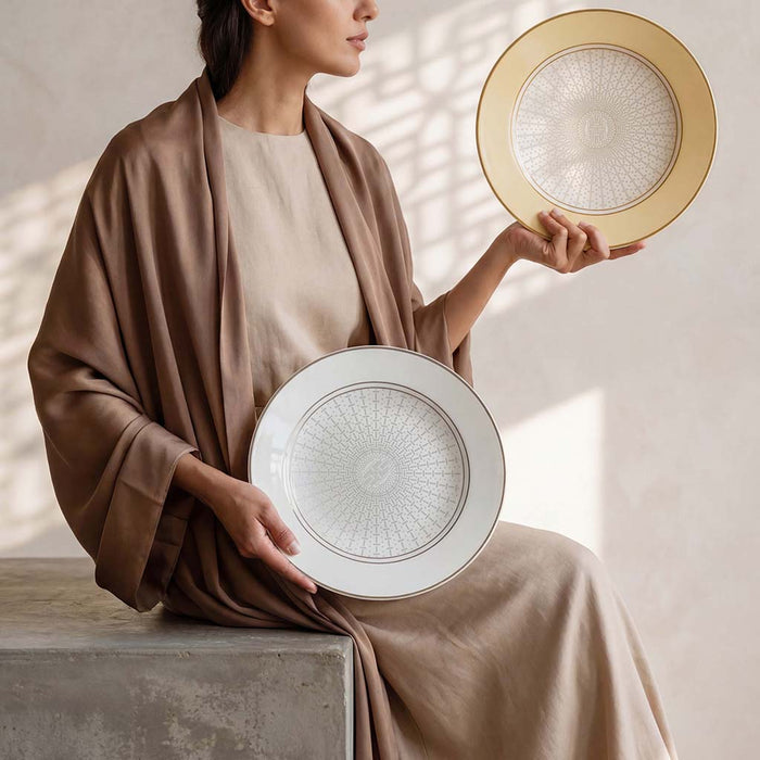 Geo Rose Beige & Gold Salad Plate 22 cm