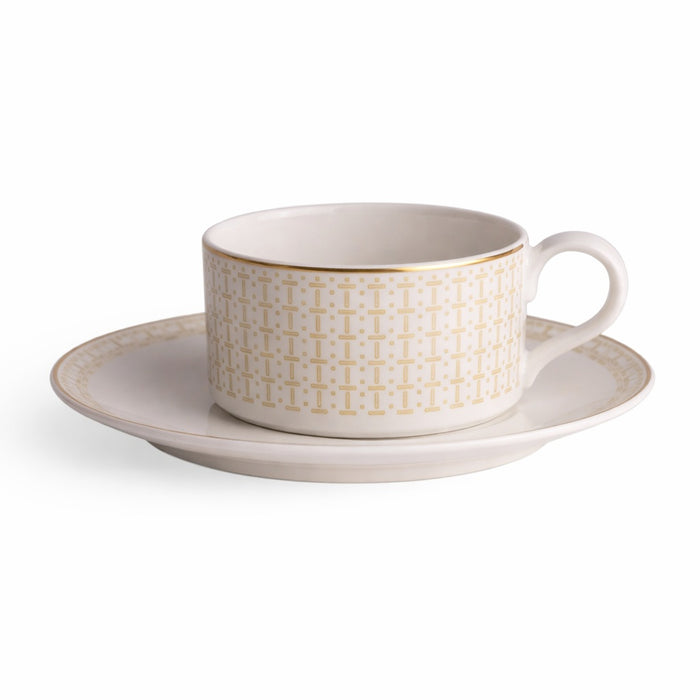 Geo Rose Beige & Gold Tea Cup 0.23 L