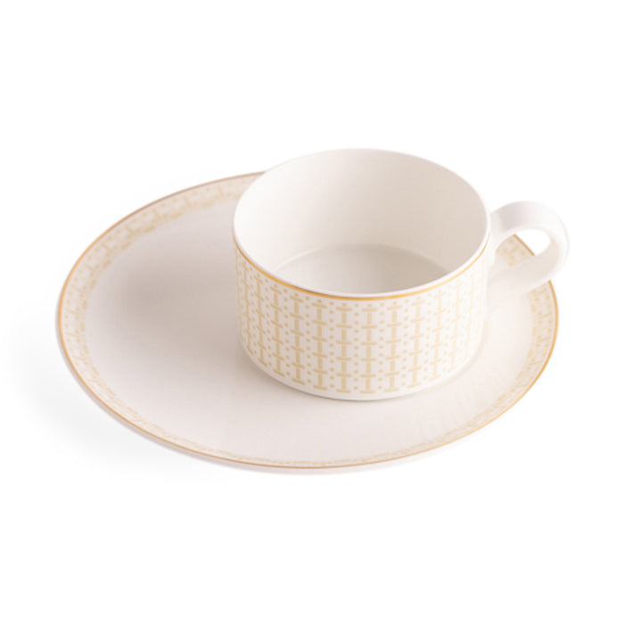 Geo Rose Beige & Gold Tea Cup 0.23 L
