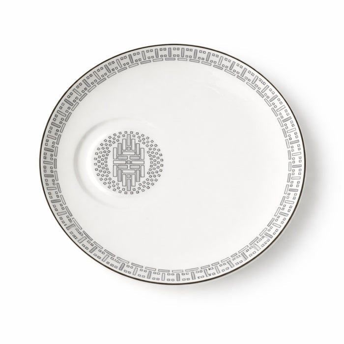 Geo Rose Grey & Platinum Coffee/Tea Cup Saucer 18.5 cm