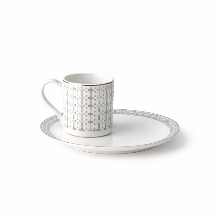 Geo Rose Grey & Platinum Coffee/Tea Cup Saucer 18.5 cm
