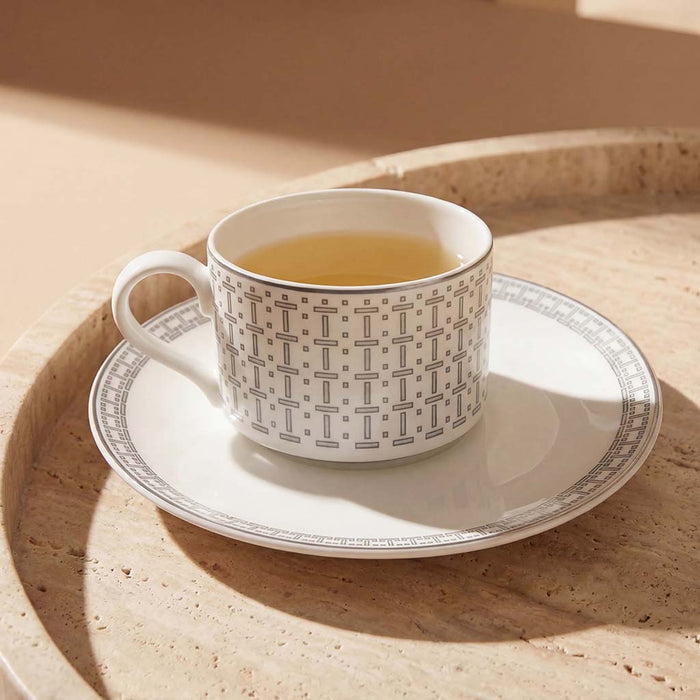 Geo Rose Grey & Platinum Coffee/Tea Cup Saucer 18.5 cm