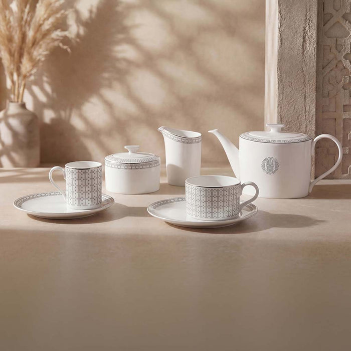 Geo Rose Grey & Platinum Coffee/Tea Cup Saucer 18.5 cm