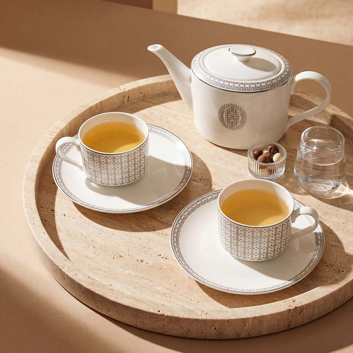 Geo Rose Grey & Platinum Coffee/Tea Cup Saucer 18.5 cm