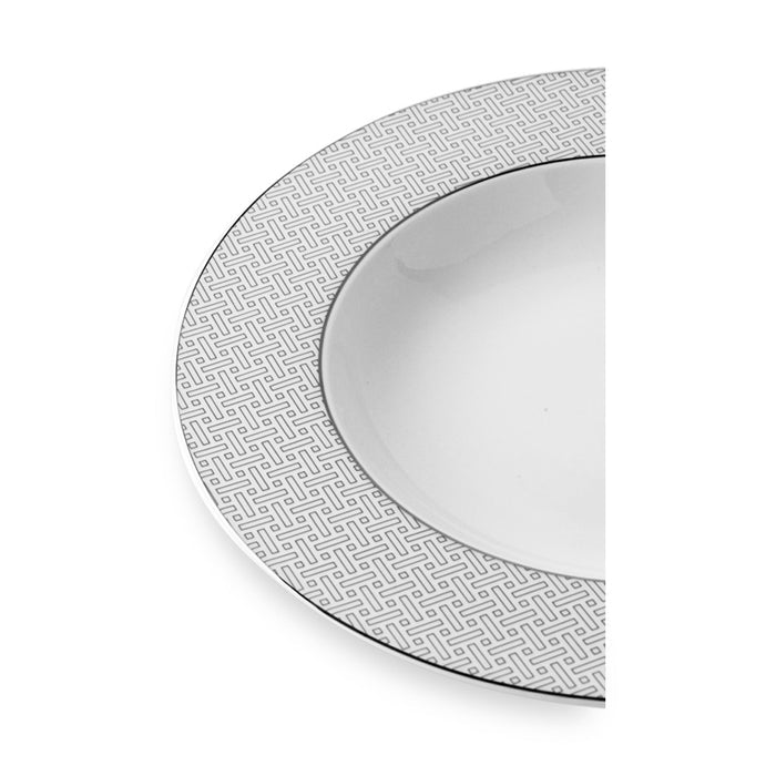 Geo Rose Grey & Platinum Deep Plate 29 cm