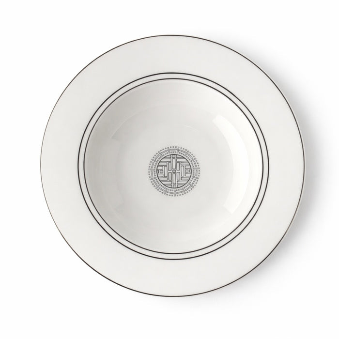 Geo Rose Grey & Platinum Deep/Soup Plate 24.5 cm