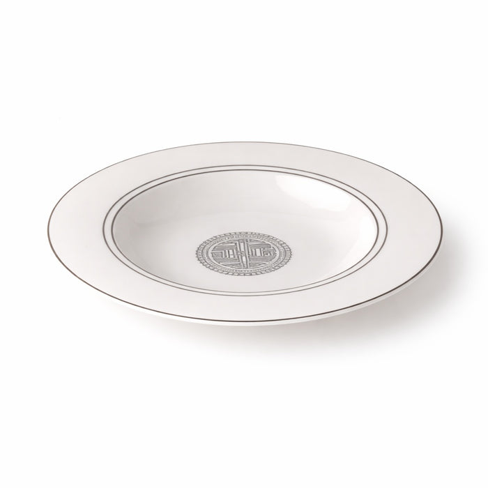 Geo Rose Grey & Platinum Deep/Soup Plate 24.5 cm