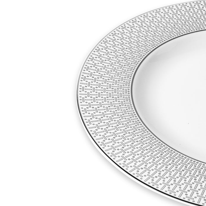 Geo Rose Grey & Platinum Dinner Plate 28 cm