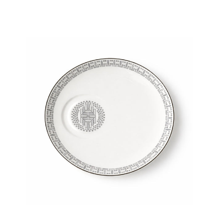 Geo Rose Grey & Platinum Espresso Cup Saucer 14.5 cm