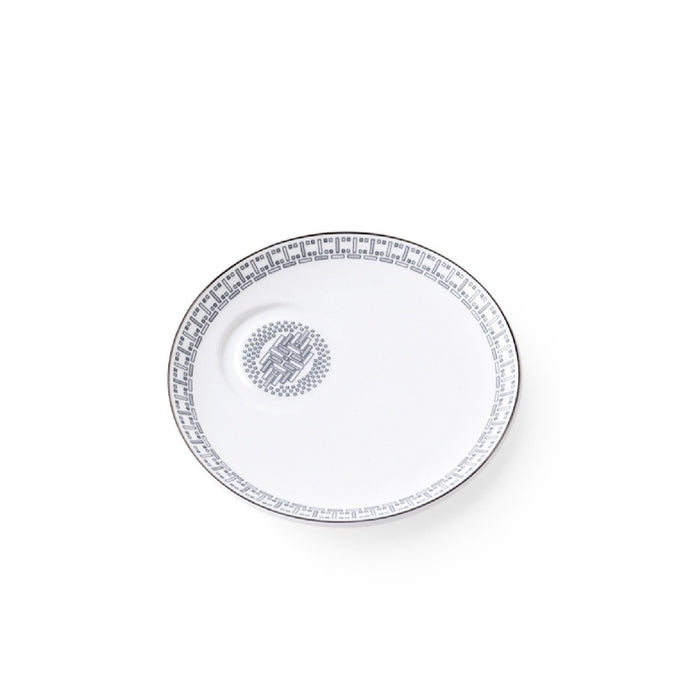 Geo Rose Grey & Platinum Espresso Cup Saucer 14.5 cm