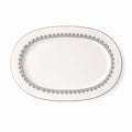Geo Rose Grey & Platinum Oval Platter 34 cm