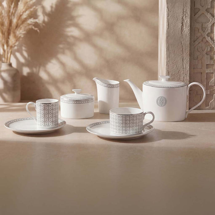 Geo Rose Grey & Platinum Sugar Bowl with Lid 0.32 L