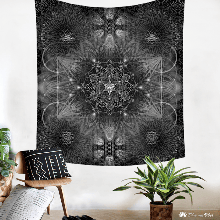 Geometric Dark by YantrArt Design Tapestry