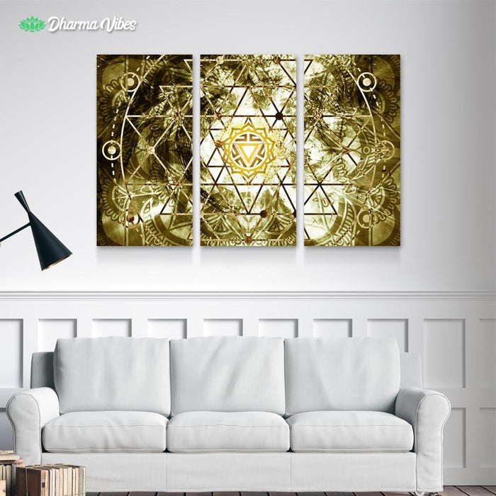 Geometry Chakra Manipura by McAshe 3-Piece Canvas