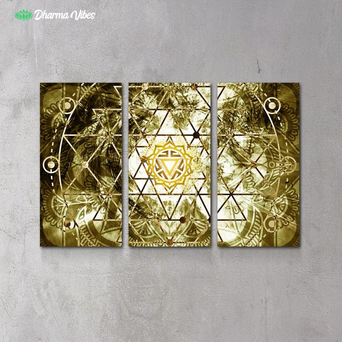 Geometry Chakra Manipura by McAshe 3-Piece Canvas