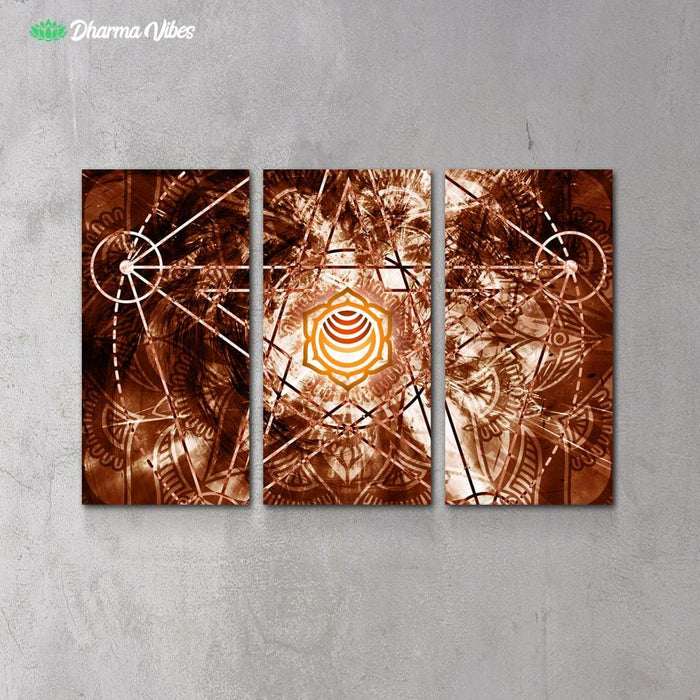 Geometry Chakra Svadhisthana  by McAshe 3-Piece Canvas