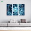 Geometry Chakra Vishuddha by McAshe 3-Piece Canvas