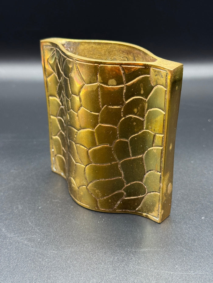 Giraffe Print Brass Bud Vase