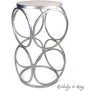 Glam Silver End Table with Marble Top