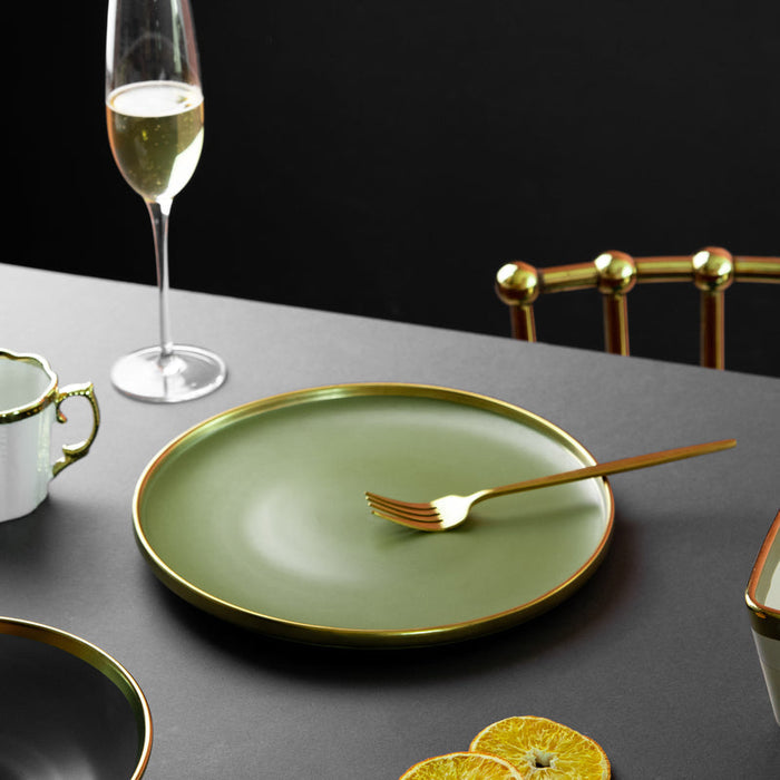 Gold Edge Suave Dinner Plate Dinner Plates June Trading Sage Green