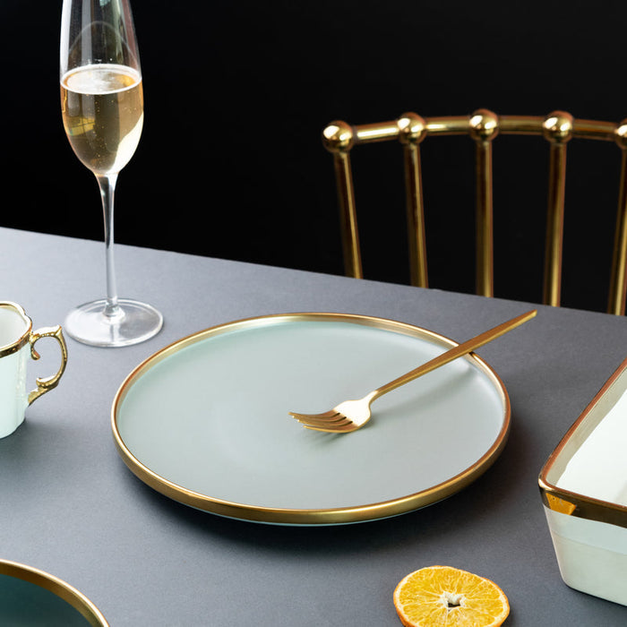 Gold Edge Suave Dinner Plate Dinner Plates June Trading Light Bule