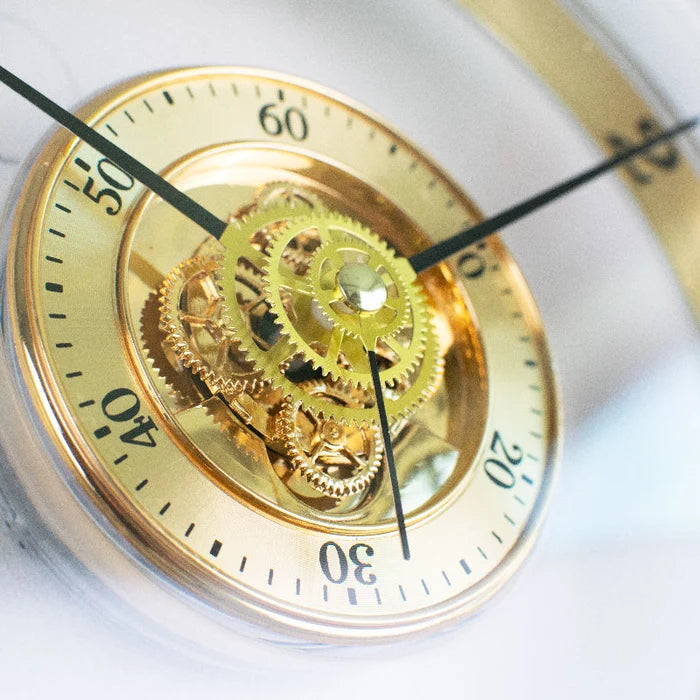 Gold & Silver Mechanic Wall Clock Wall Clocks June Trading