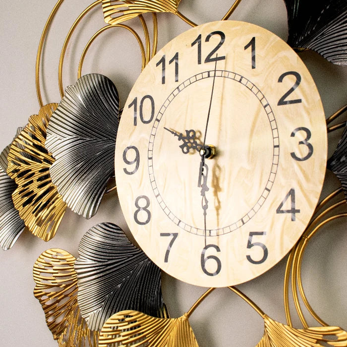 Golden Blissful Petal Wall Clock Wall Clocks June Trading