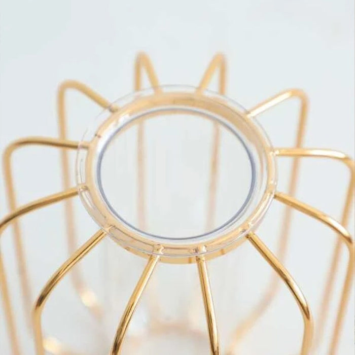 Golden Radiance Metallic Mesh Vase