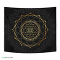 Golden Sacred Sri Yantra by McAshe Tapestry