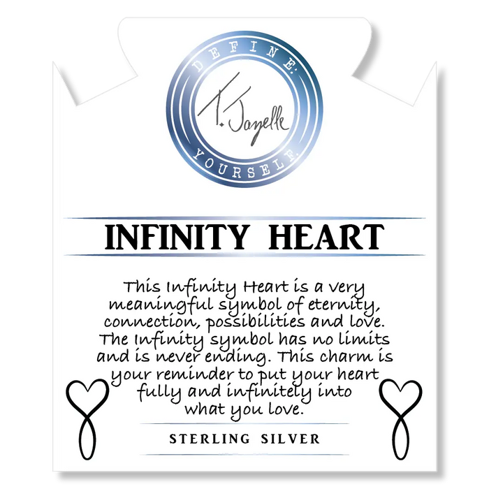 Green Angelite Bracelet with Infinity Heart Sterling Silver Charm