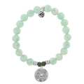 Green Angelite Bracelet with Ocean Lover Sterling Silver Charm