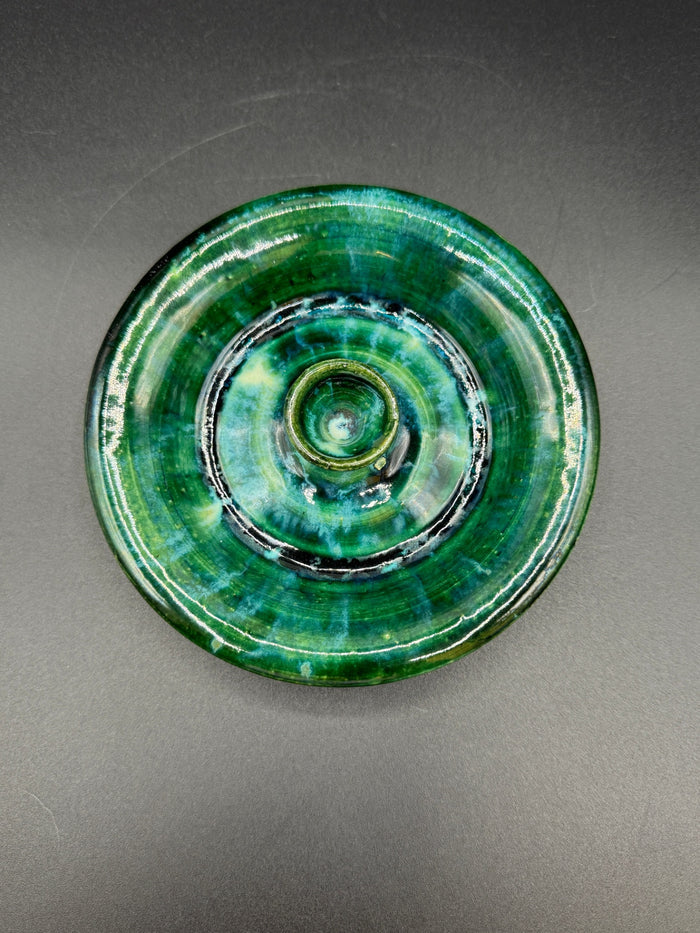 Green-Blue Studio Pottery Incense Burner
