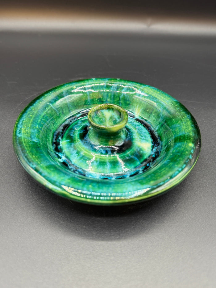 Green-Blue Studio Pottery Incense Burner