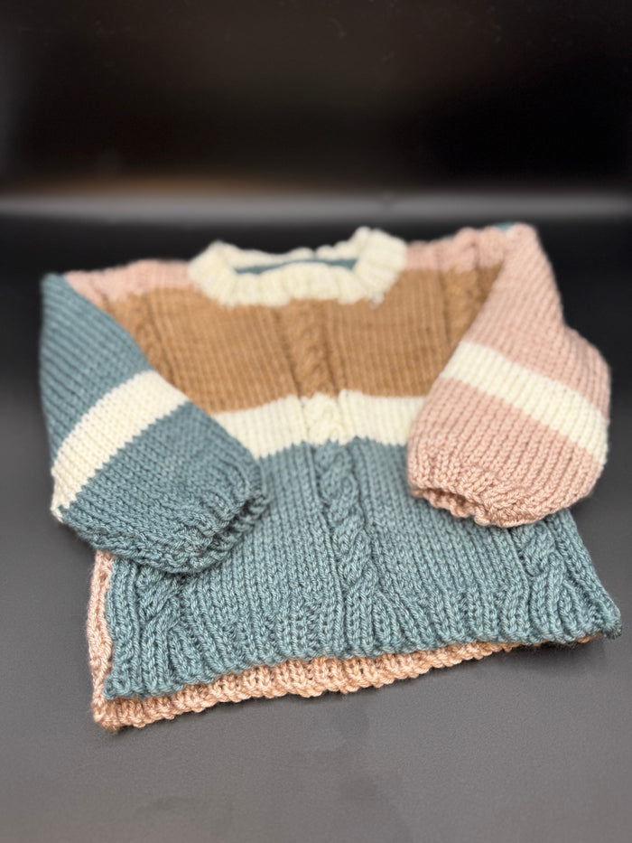 Handmade Gray & Blue Baby Sweater