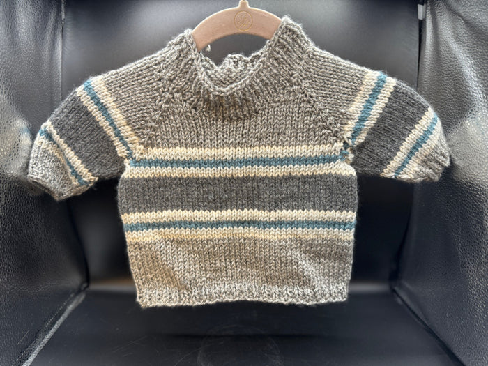 Handmade Gray & Blue Baby Sweater