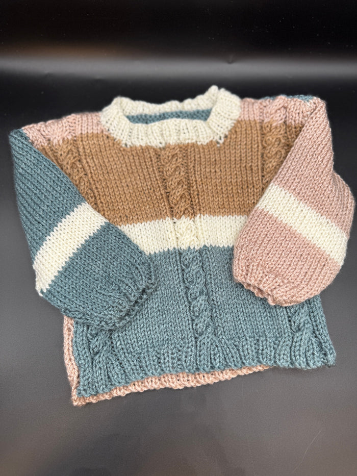 Handmade Gray & Blue Baby Sweater