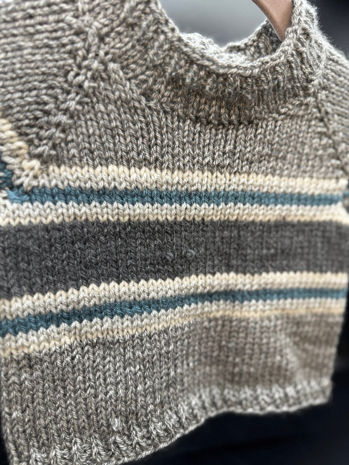 Handmade Gray & Blue Baby Sweater