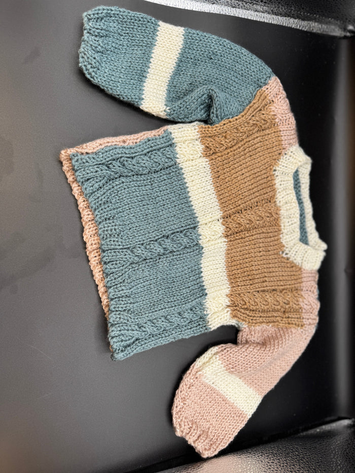 Handmade Gray & Blue Baby Sweater