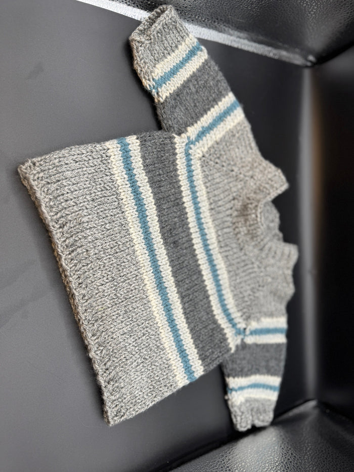 Handmade Gray & Blue Baby Sweater