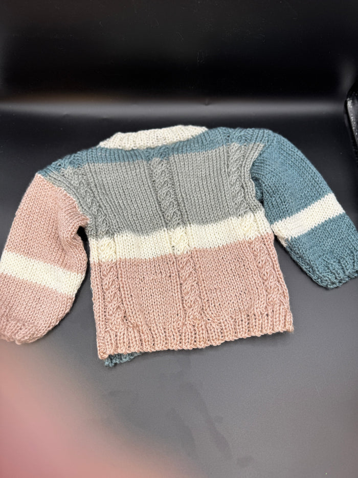 Handmade Gray & Blue Baby Sweater